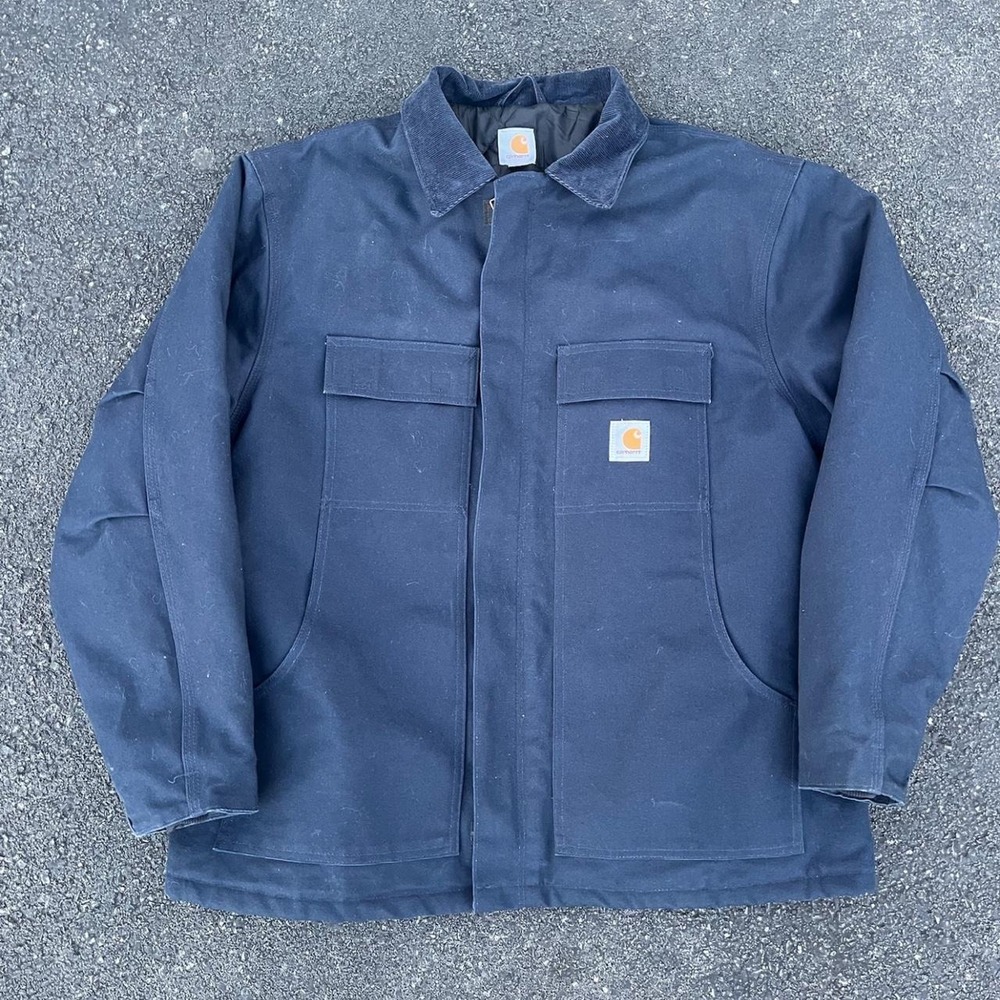 1990s Deep Blue Carhartt Artic Quilted Lined Jacket size XL